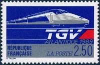 Timbre du train grande vitesse TGV atlantique.
