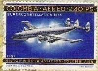 Timbre sur l'avion le superconstellation.