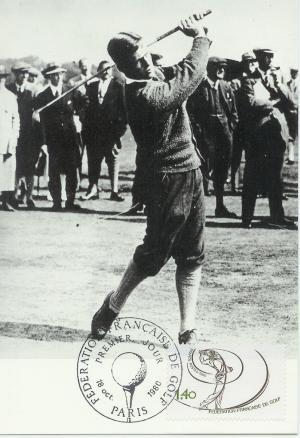 Timbre Obliteration premier jour Federation Française de Golf sur carte 18 octobre 1980. 