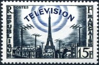 Timbre la naissance de la télévision.
