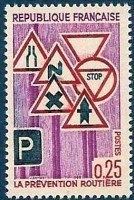 Timbre signalisation et prévention routière.
