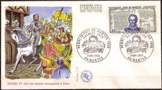 henri IV et l'Edit de nantes : carte premier jour.