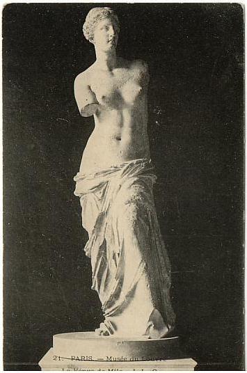Carte postale ancienne Vénus de Milo Musée du Louvre.