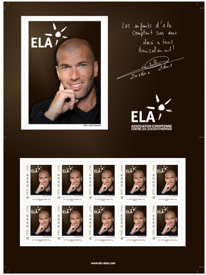 Bloc de timbre collector Zinedine Zidane.