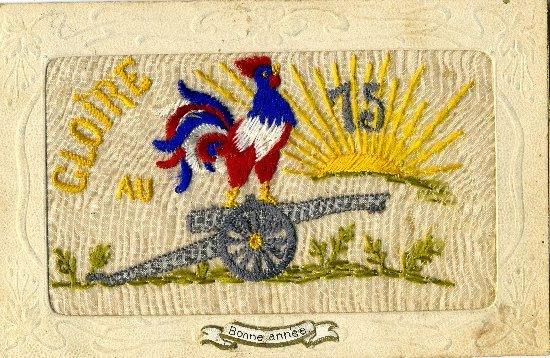 cCarte postale brodée.