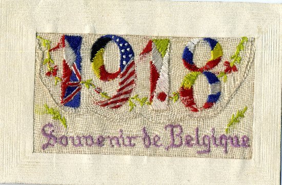 Carte postale brodée.