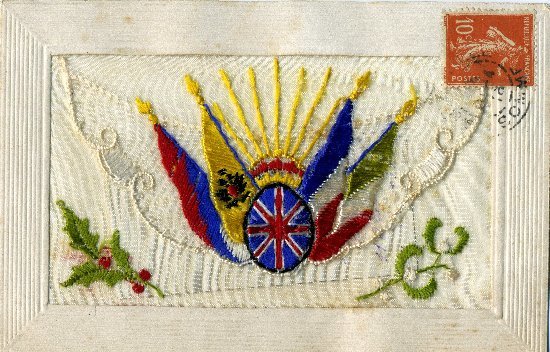 Carte postale brodée.