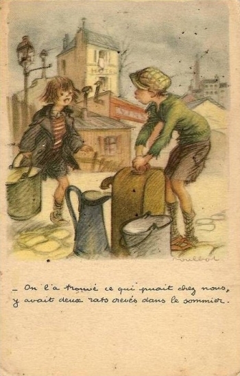 Carte postale de l'illustrateur Poulbot.