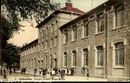 COLOMBES- Carte postale du Groupe scolaire Henri Martin.