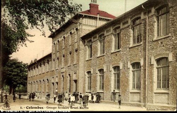 COLOMBES- Carte postale du Groupe scolaire Henri Martin.