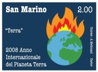 Timbre année de la terre sur la terre.