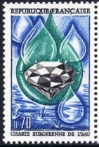 Charte européenne de l´eau - Timbre de 1969.
