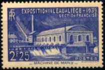 Timbre Exposition internationale de l'Eau à Liège de 1939.