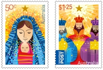 Timbres de Noël Australie 2009.