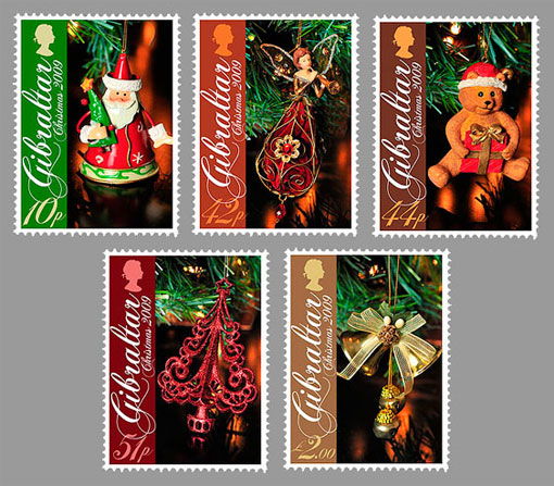 Timbres de Noël Gibraltar 2009.