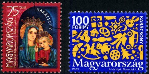 Timbres de Noël Hongrie 2009.