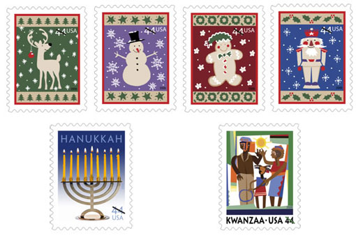 Timbres de Noël USA 2009.