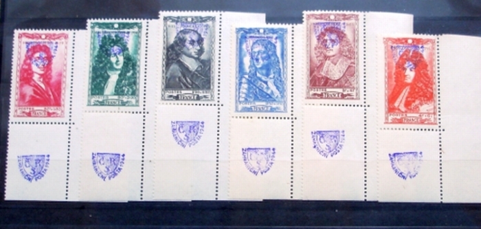 Timbres Français surchagés de la légion Tchécoslovaque : Personnages célèbres 1944.