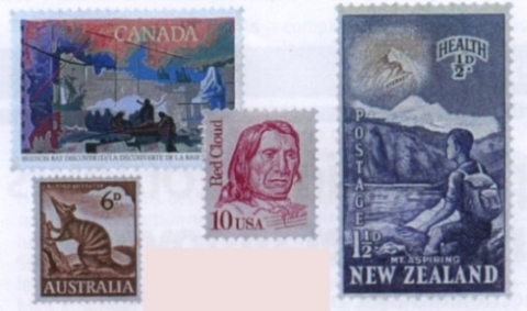 timbres d'outre-mer anglophone.