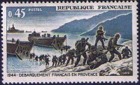 Timbre sur le débarquement en Provence.