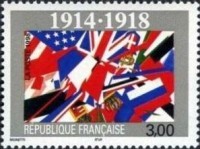 Timbre sur la premiere guerre mondiale 1914 - 1918.