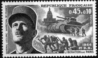 Timbre libération de Paris par Leclerc.
