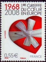 Timbre 1ere greffe du coeur en Europe.