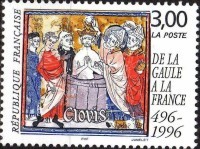 Timbre Clovis roi des Francs.