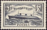 Timbre sur le Paquebot Normandie.