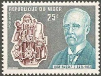 Timbre de l'inventeur Rudolph Diesel.