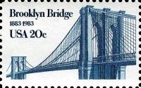 Timbre du pont de Brooklyn à New York
