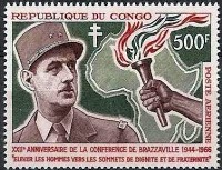 Timbre sur la conférence de Brazaville en 1944.
