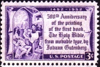 Timbre Bible de Gutenberg.
