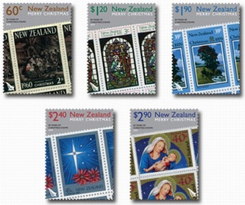 Timbre de Noel de nouvelle Zelande.