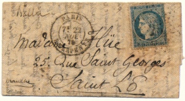 Courrier ballon monté Ville d'Orléans.