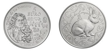 Monnaie Euro Année du lapin.