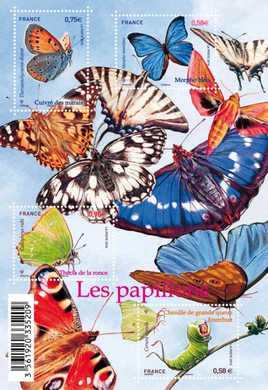 Timbres les papillons.