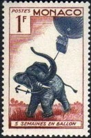 Jules verne timbre sur cinq semaines en ballon.