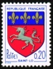 Timbre de France - Blason de Saint lo- Premier timbre imprimé en héliogravure.