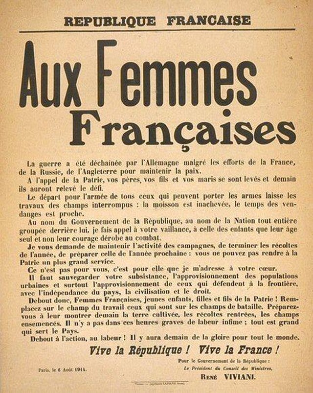 L'Appel aux femmes françaises - 1914