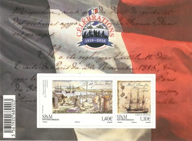 Bloc de timbres -Bicentenaire du rattachement à la France.