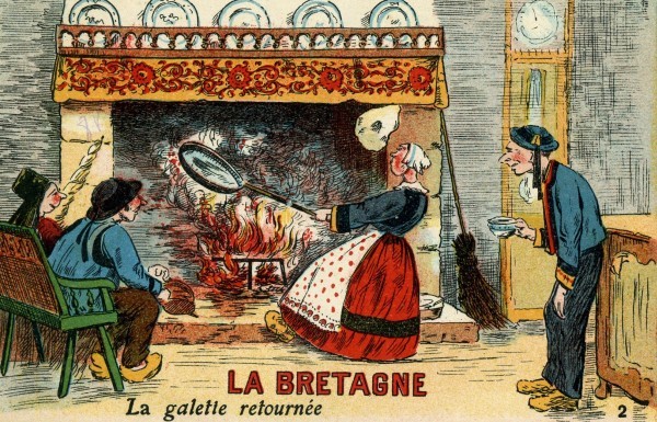 Carte humour Breton 2 : La galette retournée.