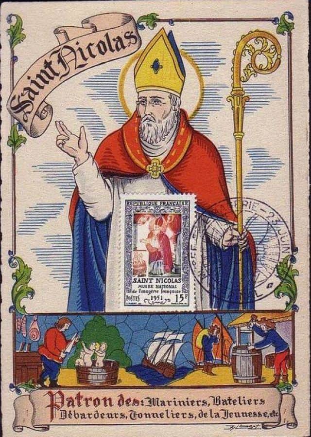 Carte Maximum - Saint Nicolas ancêtre du père Noël.