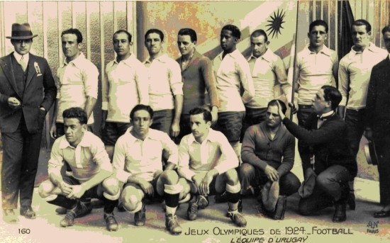 Carte postale équipe de Football d'Uruguay 1924.