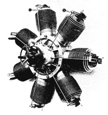 Premier moteur rotatif de la Société des Moteurs Gnome.