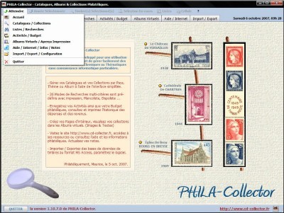 Logiciel de gestion de timbres Phila-collector