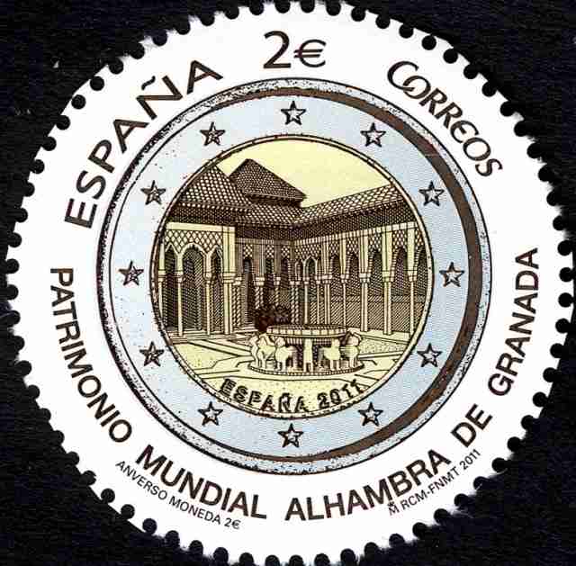 Timbre - L'Alhambra de Grenade en Andalousie, Espagne - patrimoine mondial. 