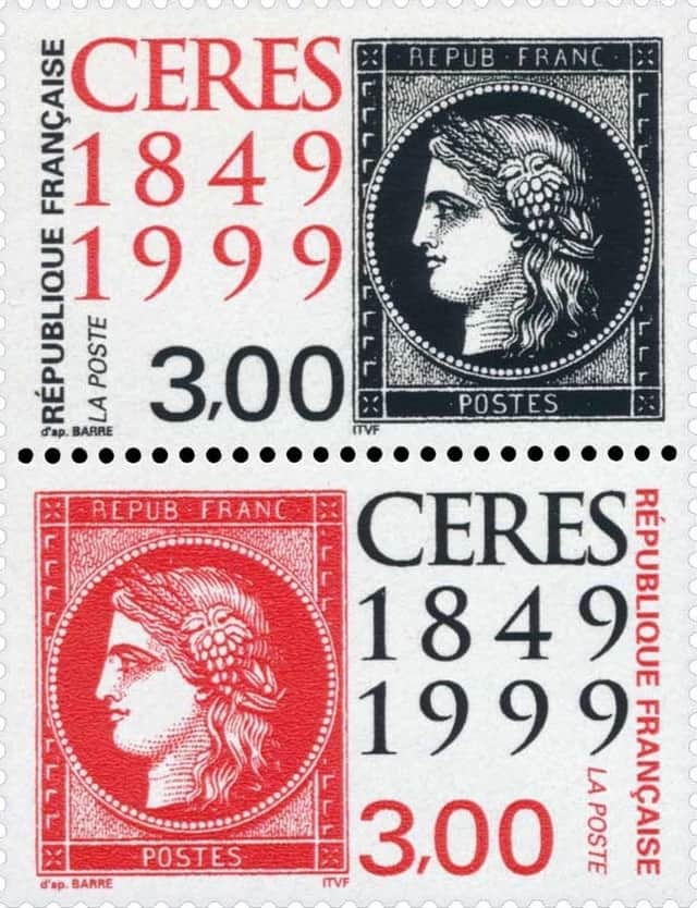 Timbres - Cérès 1849-1999 150ème anniversaire du premier timbre-poste français.