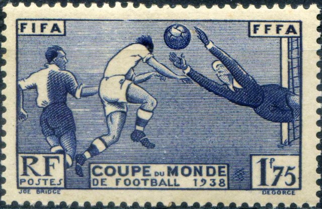 Timbre - Coupe du Monde de Football 1938.