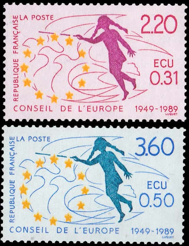 Timbre - Conseil de l'Europe 1949-1988.